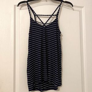 Hollister navy and white striped spaghetti strap top size S